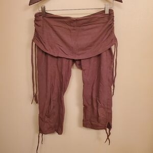 MELODIA Brown Cropped Foldover Waist Pant SIZE M